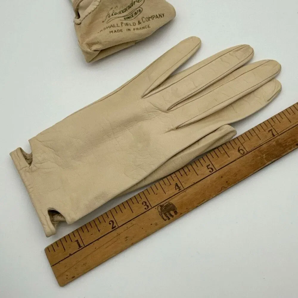 1950s Alexandre French Kid Leather Gloves Marshall Field Made in France Size 7 I